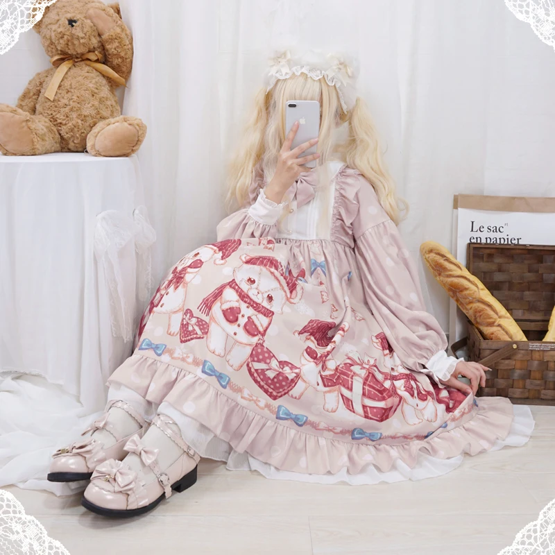 Милое женское платье Мишки Тедди в стиле &quotЛолита&quot с длинными