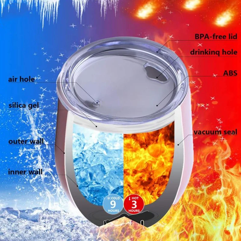 Стекло с покрытием 12 унций: Двойная Вакуумная Изолированная чашка из нержавеющей