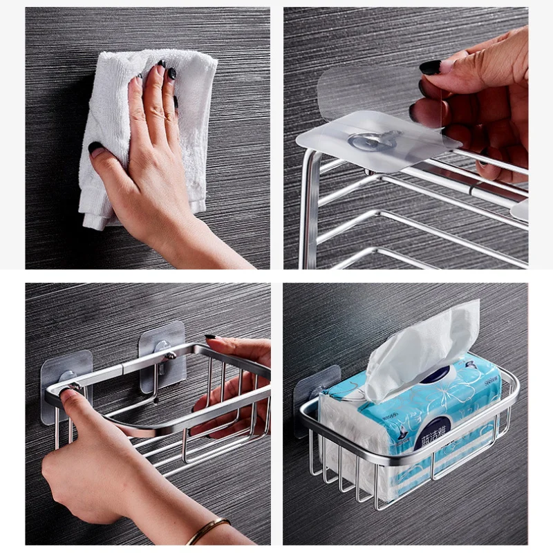 

Bathroom Shower Shelf Holder Corner Storage Rack Shampoo Soap Cosmetic Shelves Wall Mounted Kitchen Organizer bath accessories