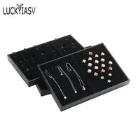 black pu leather velvet jewelry storage tray box ring bracelet pendant necklace tray display picking tray for jewelry display