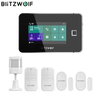 blitzwolf bw is20 433mhz 2g gsm wifi smart home security alarm system kits 4 3inch fingerprint unlock touch screen security host