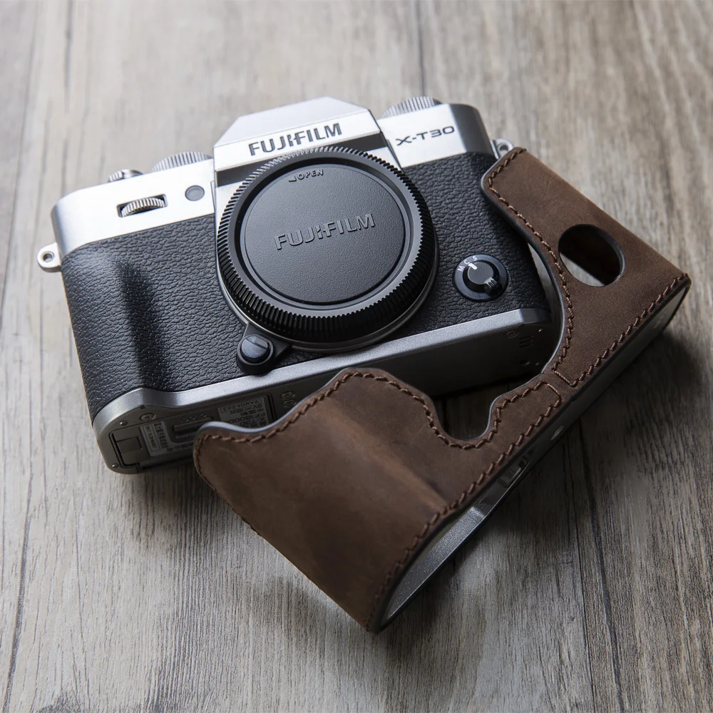 AYdgcam чехол для камеры из натуральной кожи ручной работы для Fuji Fujifilm XT10 XT20 XT30 Ретро винтажный нижний чехол