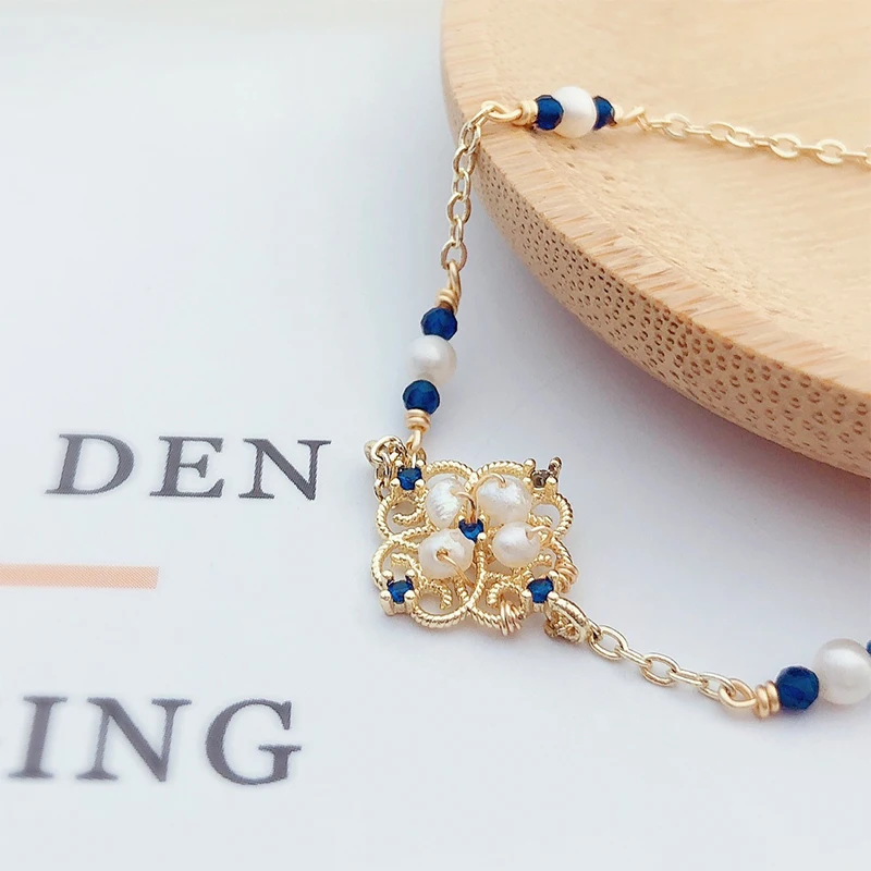 

Colorful Natural Tourmaline Beaded Bracelets Women Natural Pearl Amethyst Strawberry Quartz Gemstones Party Beach Jewelry