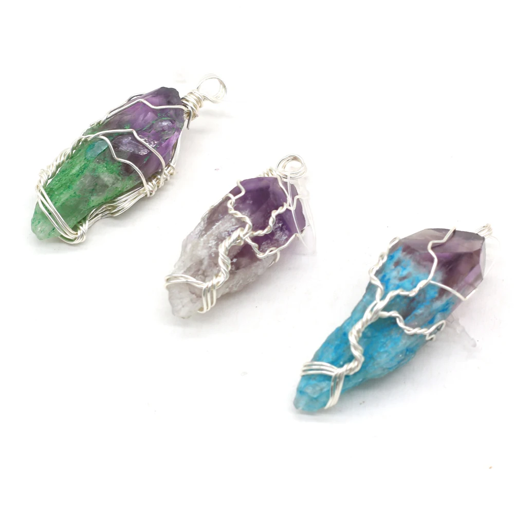 

Natural Semi-precious Stone Irregular Crystal Bud Pendant Boutique Making DIY Fashion Charm Necklace Jewelry