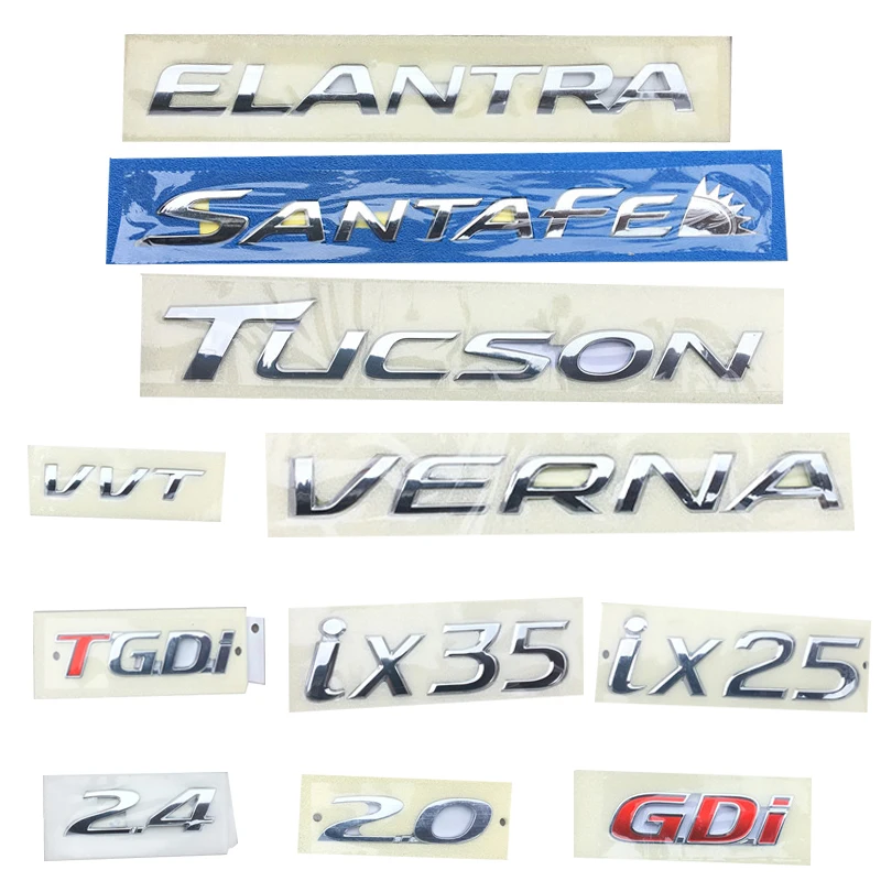 

Для Hyundai Ix25 IX35 Verna Tucson Santafe Elantra 2,0 2,4 GDI TGDI VVT багажник письмо логотип значок эмблема наклейка автомобиль аксессуар