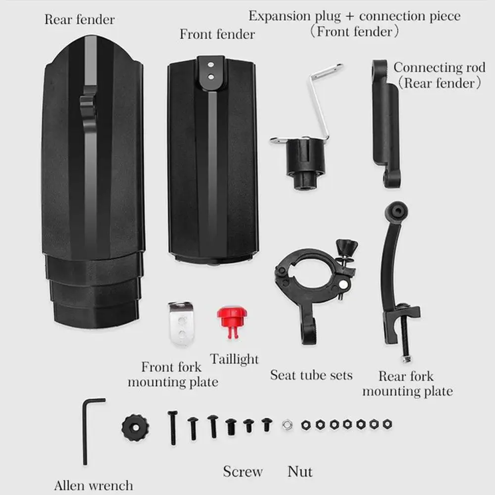 

bicycle retractable mudguard-super pressure resistant with bright taillight safe bike equipments accessories