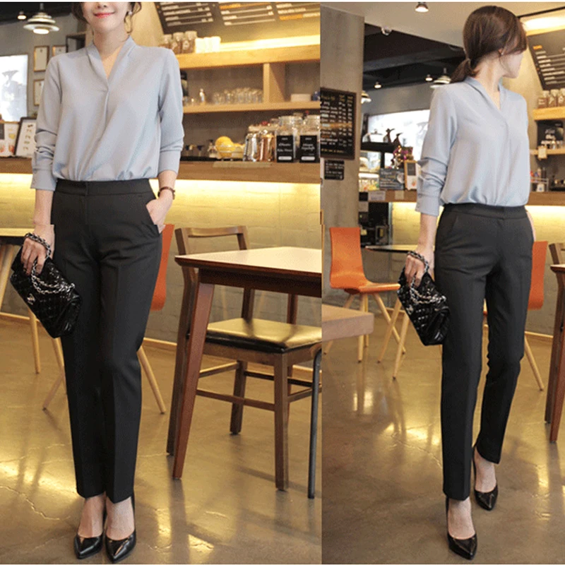 Повседневные весенние 2021 Новые однотонные из шифона в Корейском стиле женская