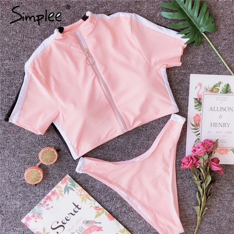 Simplee бразильские стринги спортивный комплект бикини с пуш-ап сексуальные костюмы