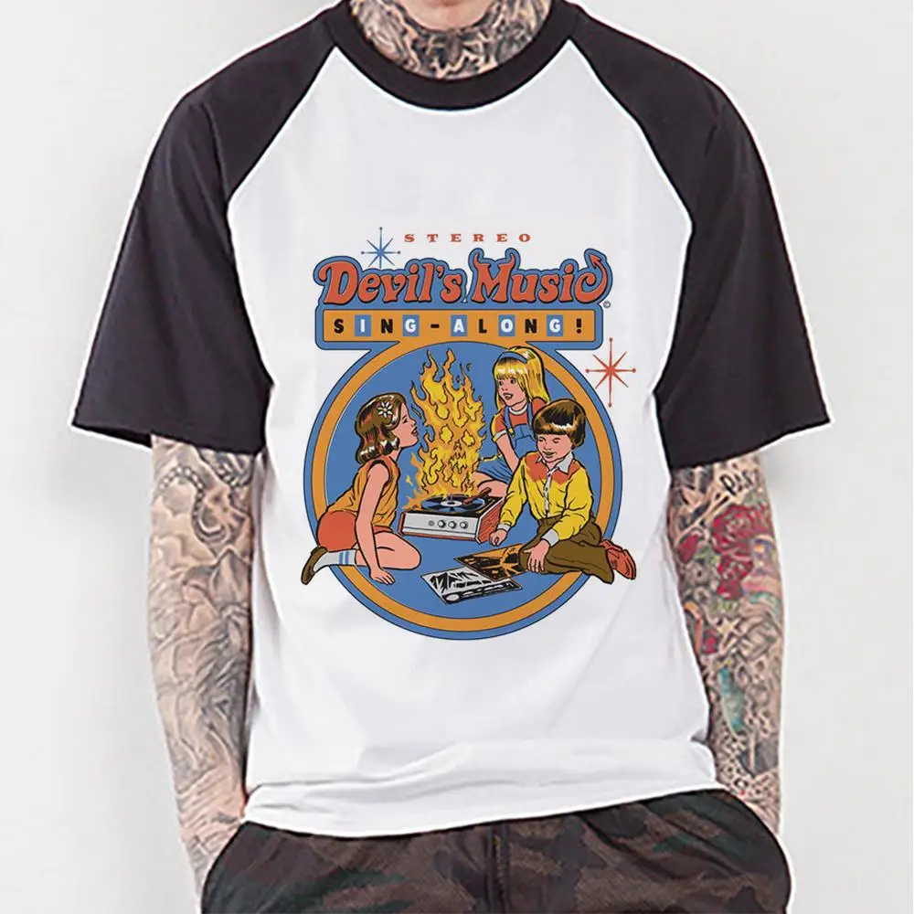 Футболка в стиле Харадзюку с изображением сатаны для мужчин и женщин|Мужские