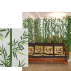 210 шт искусственные зеленые горшечные растения Моделирование листья бамбука моделирования с изображением зеленых листьев и растение для украшения дома вечерние украшения офиса