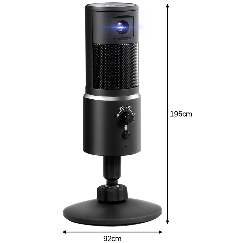 

Digital Video Microphone Condenser Recording Microphone + 1080P Camera Hi-Fi Stereo Microphone Plug and Play Black