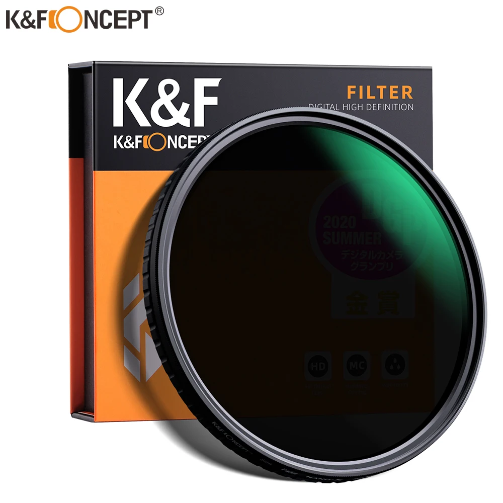 K&F Concept ND8-ND128 Variable ND Filter 52mm 58mm 62mm 67mm 72mm 77mm 82mm NO X Spot Fade Neutral Densityr Filter For  Lens