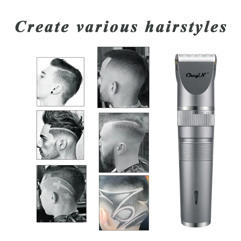 

CkeyiN Men Hair Clipper Electric Waterproof Trimmer Cordless Head Cutter Ceramic Blade Hair Mower Rechargeable Washable Haircut