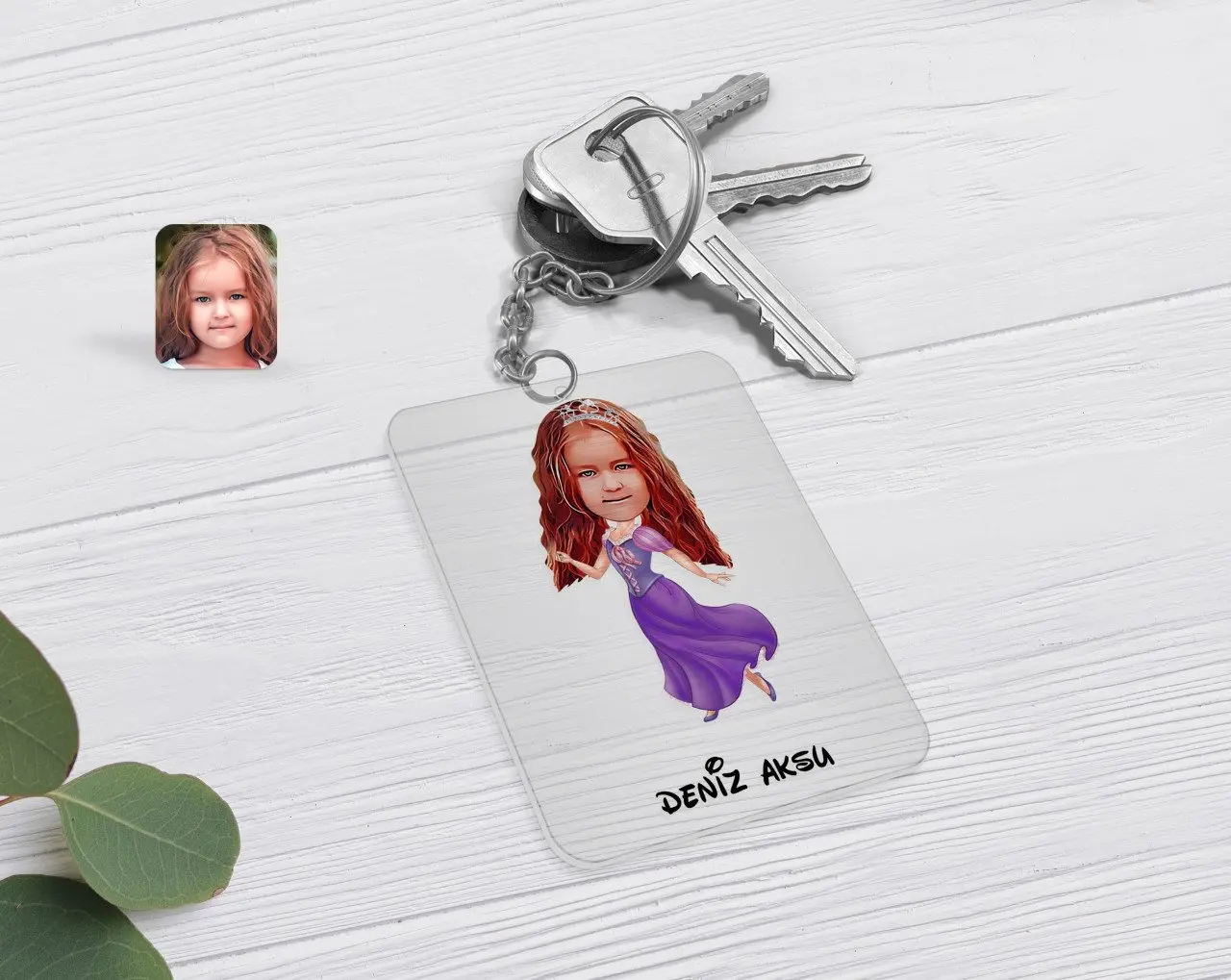 

Personalized Princess Caricature Of Transparent Plexiglass Anahtarlık-3