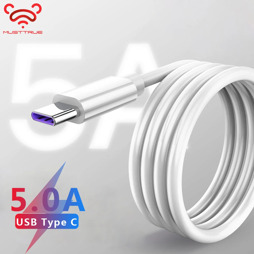 MUSTTRUE USB кабель type c 5A зарядный провод для huawei mate 30 pro a50 передачи данных быстрое