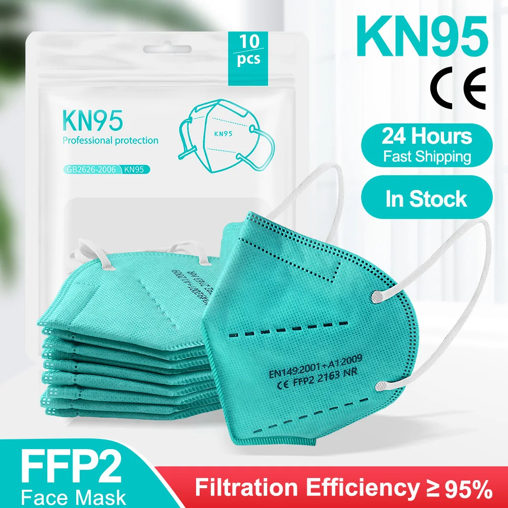 FFP2Mask KN95 Mascarillas CE 5 слоев фильтр против PM2.5 пыли Защитная здравоохранения дышащая 95%