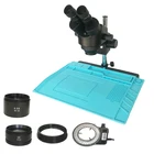 3,5x-90X промышленный бинокулярный стереомикроскоп с окуляром WF10X20, 56 светодиодов, кольцевой светильник, термостойкий тепловой коврик для пайки