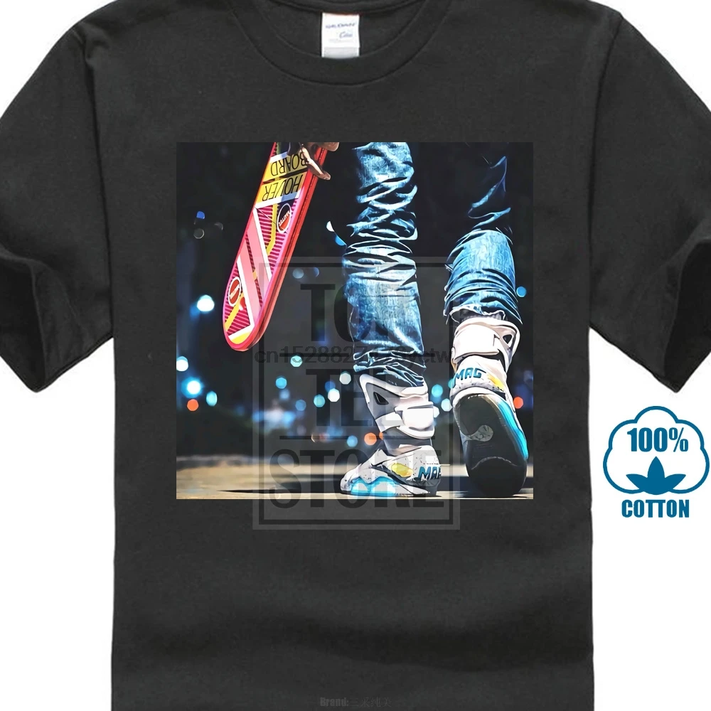 Назад в будущее белая футболка Размер S Xxxl 80S Марти Mcfly Ховерборд Air Mag|Мужские
