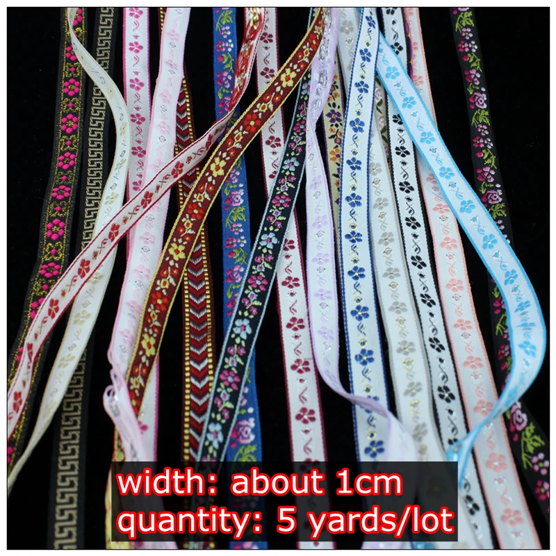 5 ярдов/партия Цветочная Красивая лента шириной 1 см | Дом и сад