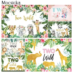 Два диких дня рождения фон для второго дня рождения лесной тематический Декор для вечерние рожденных детей 2 фон для фотосъемки на день рождения