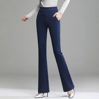 women high waist flare pants straight long trousers office lady elegant work wear suit pants plus size stretch casual pants
