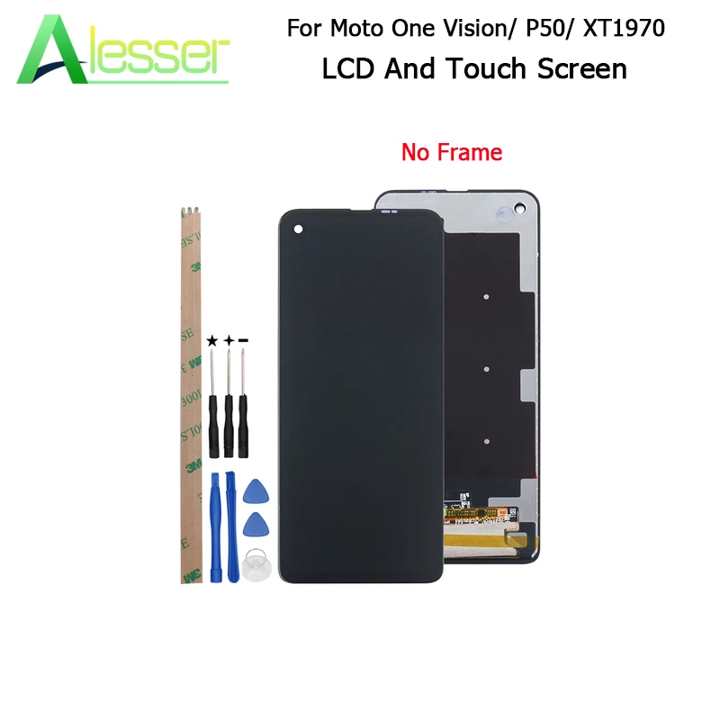 Alesser For Motorola Moto One Vision XT1970 LCD Display And Touch Screen 6.3'' Repair Parts P50 Phone + Tools +Adhesive | Мобильные