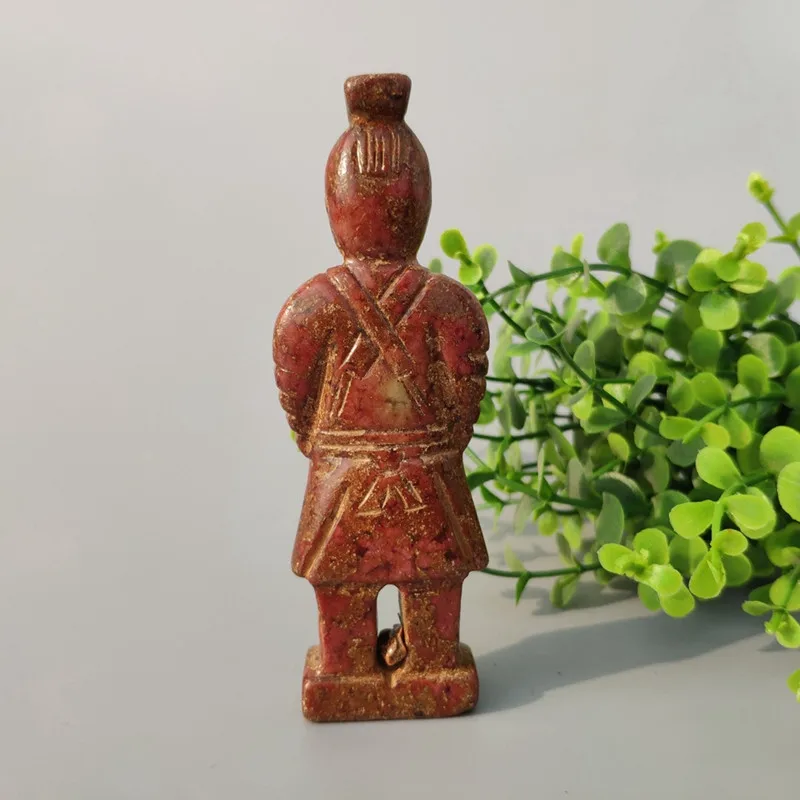 Античный нефрит Xiuyu со снежинками терракотовые воины и лошади маленькие