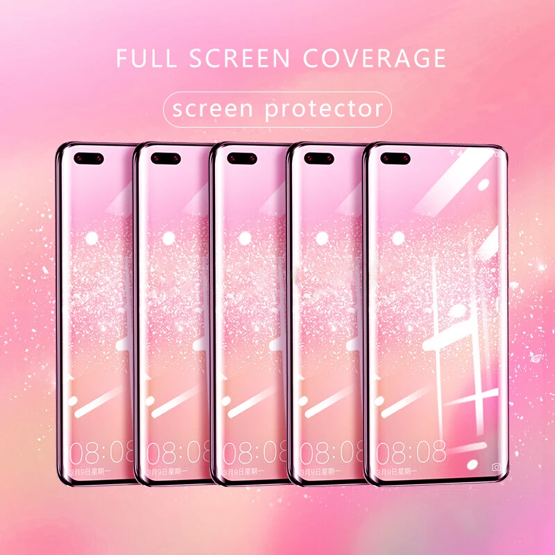 Полное покрытие из закаленного стекла для Huawei P30 P20 P40 Lite P Защитное стекло экрана