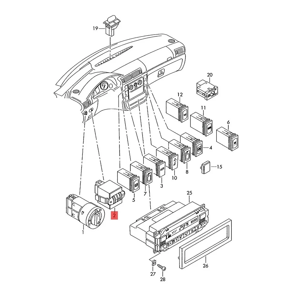 

Car Head light Range Dash Dimmer Dashboard Brightness Range Control Switch For Passat B5 3B0 941 333 C 3B0941333C 3B0 941 333C