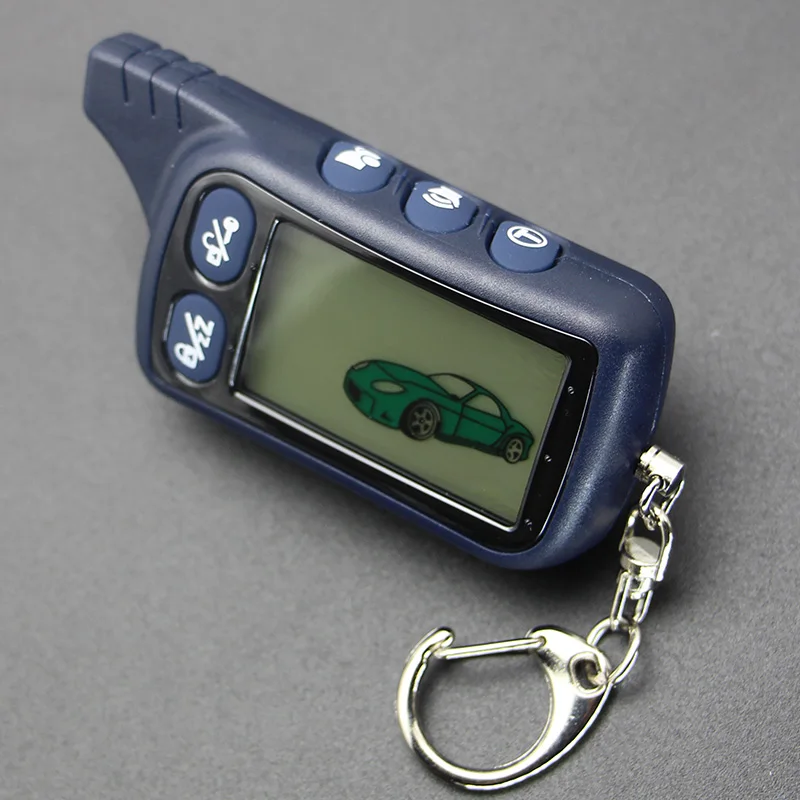 

TZ9030 LCD Remote Control Keychain TZ-9030 Key Fob Chain for Vehicle Security Two Way Car Alarm System Tomahawk TZ 9030