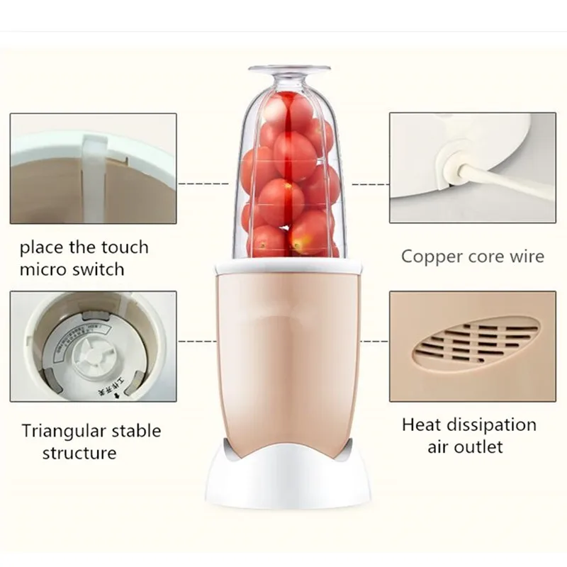 Бытовая электрическая соковыжималка 220 В Многофункциональный миксер для