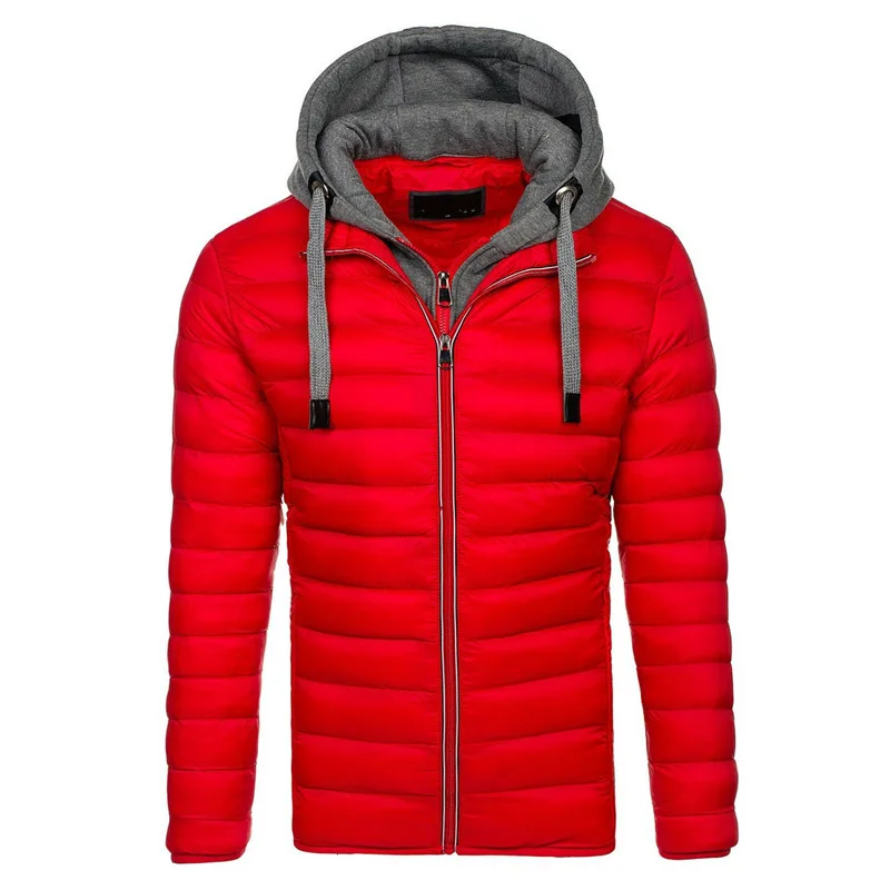 

Brand Winter Men Jacket 2021 Casual Hooded Mens Jackets and Coats Thick Parka Men Outerwear Zipper Male