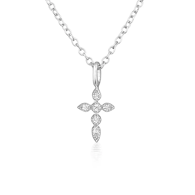 Минималистичное Золотое серебряное ожерелье с крестом для женщин ожерелья