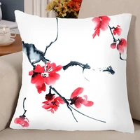 new pillow case multi styles floral ink painting printed pillow cover sofa cushion case
