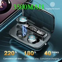 new 3500 mah wireless headphones bluetooth earphone led display sports waterproof earbuds hifi stereo headset with microphones