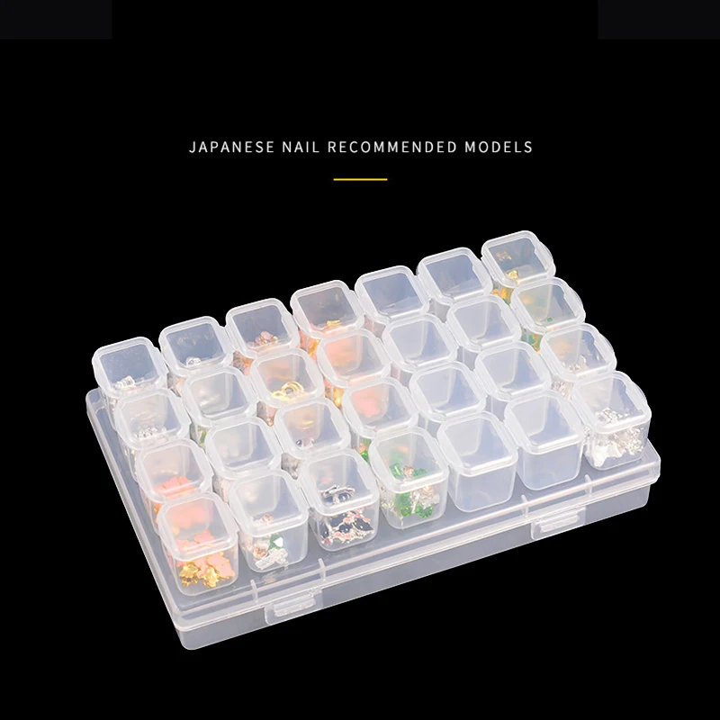 28 слотов алмазная живопись аксессуары коробка прозрачные пластиковые бусины