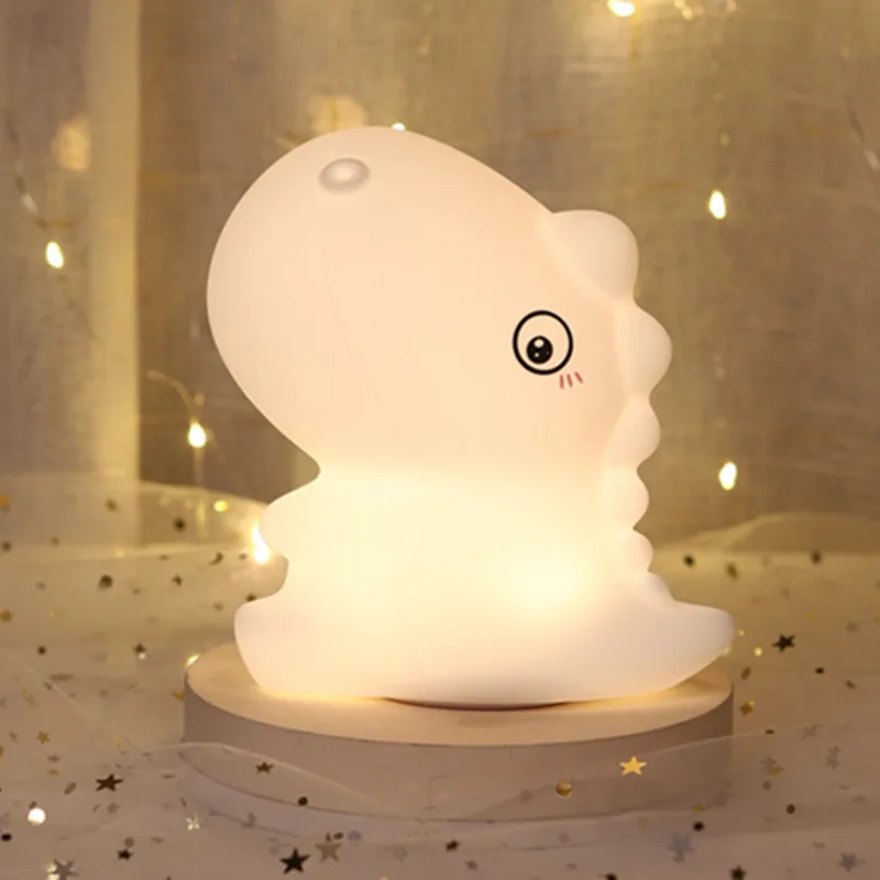 

Led Silicone Night Lights for Baby Kids Children Bedroom Soft Dinosaur Toy Nursery Lamp Decoration Home Decor Christmas Gift