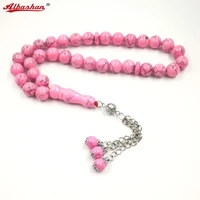 lady tasbih joma pink turquois madam sabh prayer beads 33 beads stone misbah