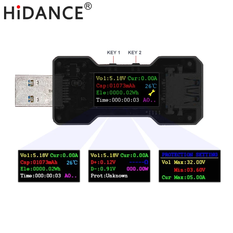 

USB-тестер Вольтметр Амперметр измеритель напряжения тока постоянного тока Амперметр детектор QC3.0 индикатор зарядного устройства FNB18
