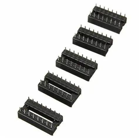 66pcs/lot   Connector IC Sockets DIP6/8/14/16/18/20/24/28 pins for NE555 74HC IC Adaptor Socket Kit Solder Type Socket Kit