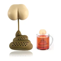 personalized poo shape reusable silicone tea maker fun herbal tea bag coffee filter diffuser tea strainer accessories