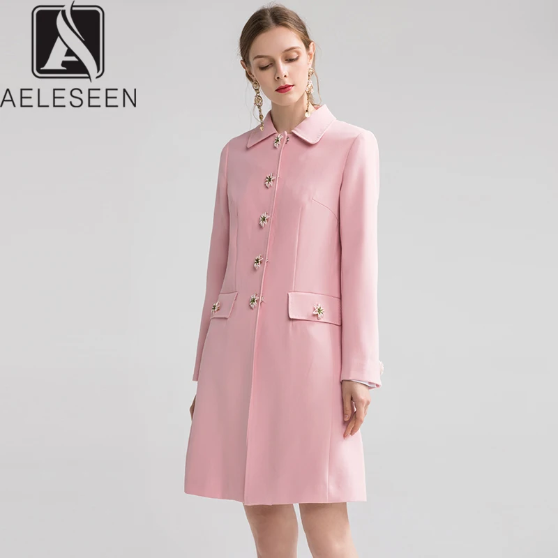 AELESEEN 2020 весеннее новое длинное женское пальто подиумная Цветочная серия