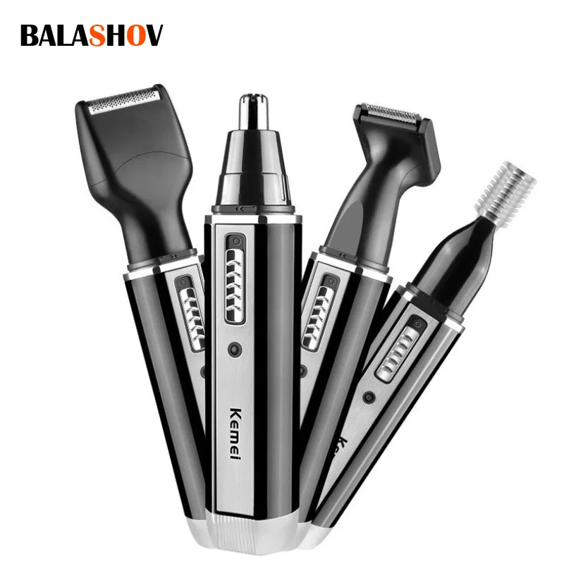 4 in 1 Electric Nose Ear Hair Trimmer Painless Rechargeable Men Women Trimming Sideburns Eyebrows Beard Hair Clipper Cut Shaver