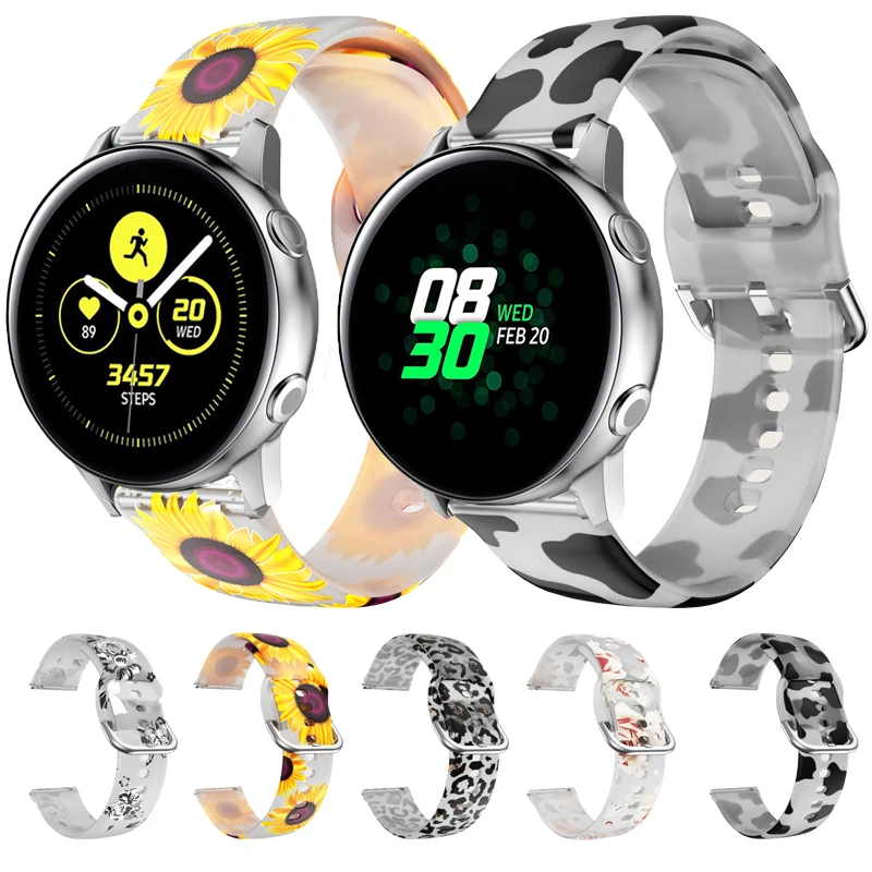 

20mm Silicone Watchband for Samsung Galaxy Watch Active2 40mm/ Active 2 44mm/ Galaxy Watch 4 40 44mm Bracelet Strap Correa