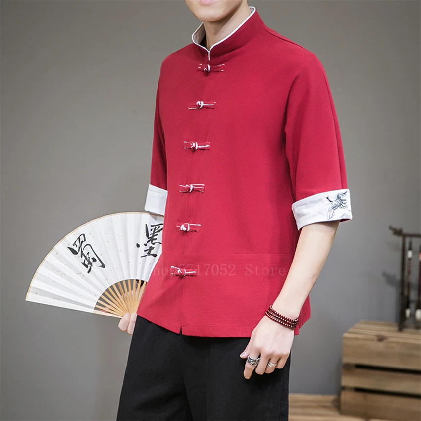 2020 радиальная Китайская одежда Мужская модная уличная костюм Тан Топ кран