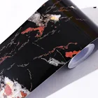 Обои с мраморным узором, линия талии, водонепроницаемые, DIY, самоклеющиеся, для ванной комнаты, кухни, гостиной, 3D, напольные декоративные наклейки на стену