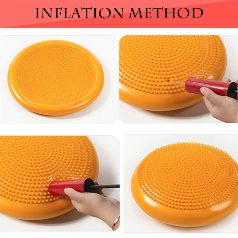 Тренировочная балансировочная подушка для йоги надувная Массажная шариковая