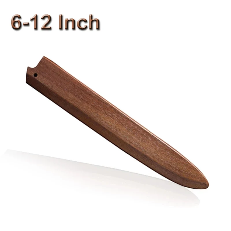 

6 7 8 9 10 12 inch Walnut Wood Scabbard Kitchen Steak Slicing Japanese Santoku Knives Shell Case Storage Protection Sheath Tools
