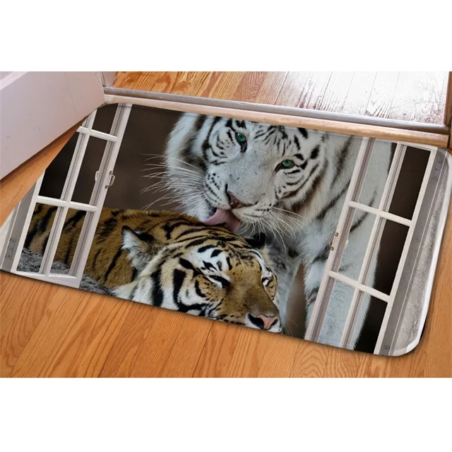 HMM866CN HUGSIDEA 3D белый тигр печати ковры животный дизайн коврики на пол для спальни мех гостиная коврики для дома/кухни декор вход коврики - Цвет: HMM866CN