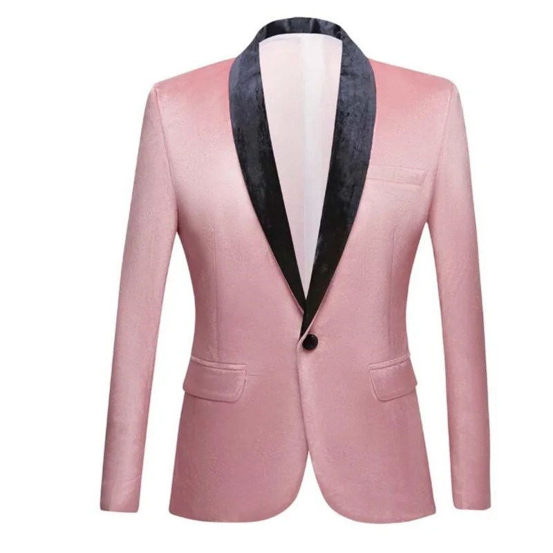 New style suit mens velvet blazers slim casual pink youth fashion dress ropa para hombre casual jacket куртка мужская весна